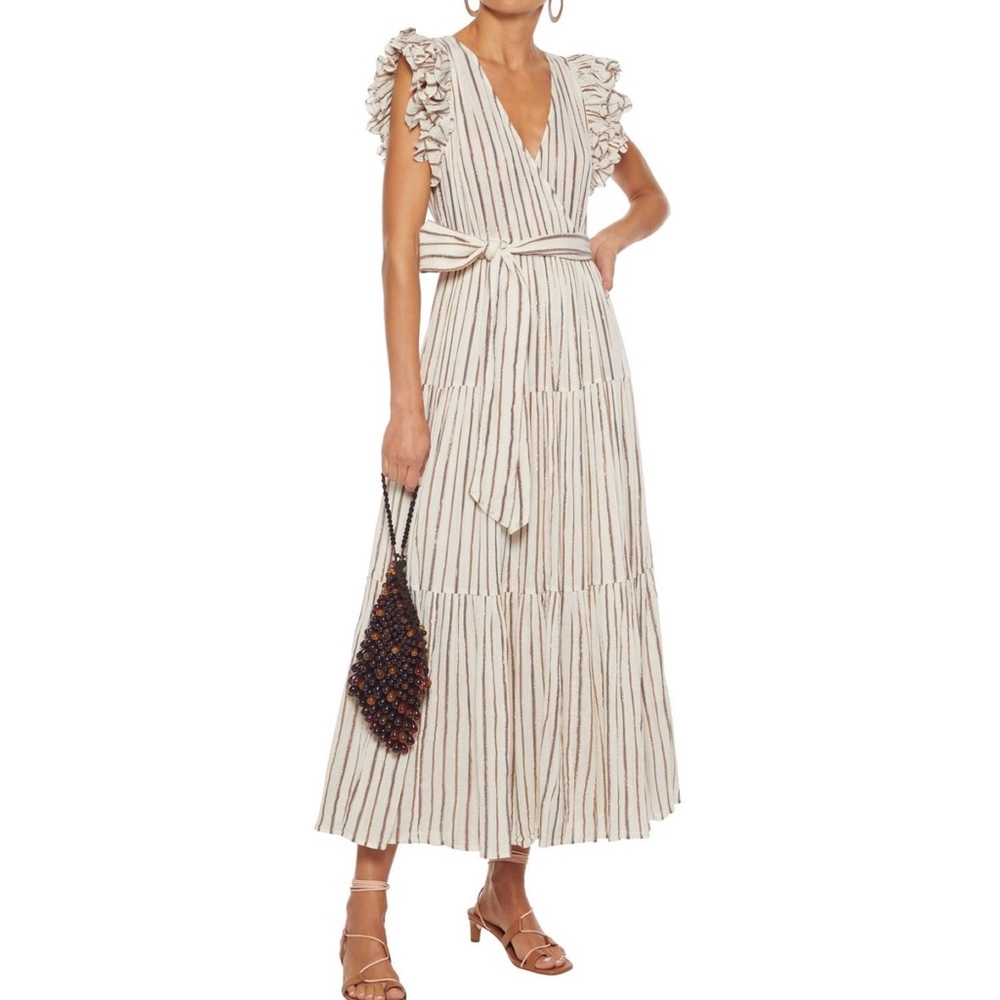 Ulla Johnson Lilliana ruffle-trimmed striped maxi dress